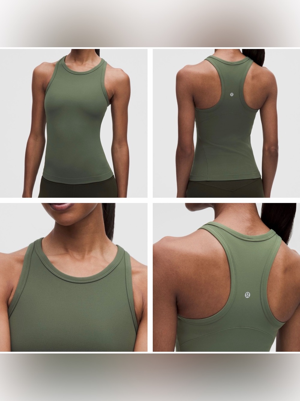 lululemon athletica Olive Green High-Neck Racerback Tank